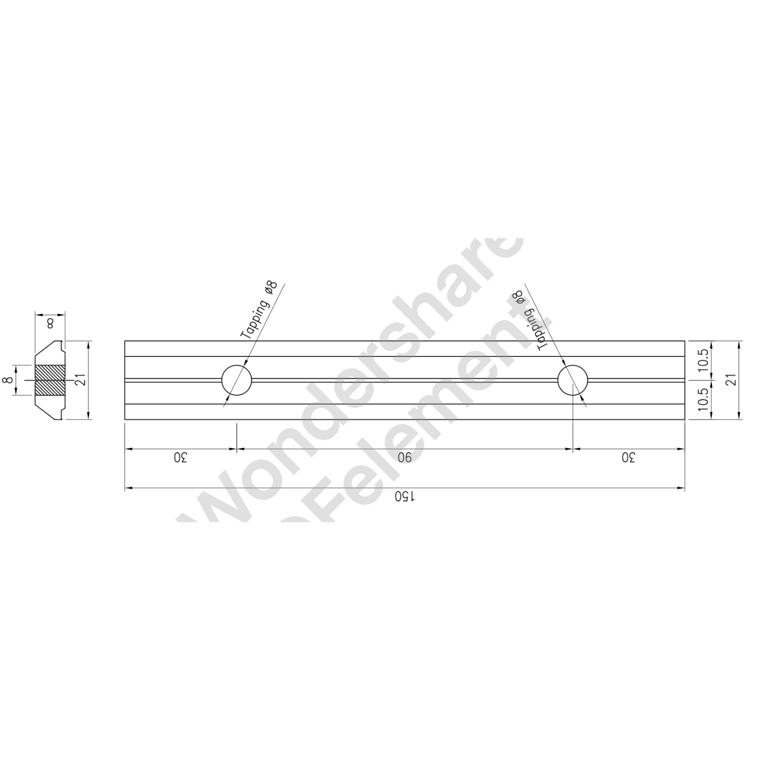 Thanh nối rail cân VP.RC-150A-F - Ảnh 2